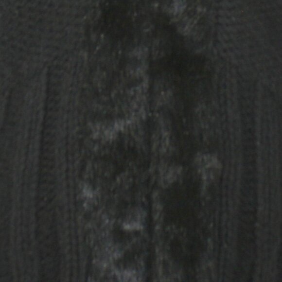 JW Vest Faux Fur Trim Knit Wool Blend Sleeveless Classic Winter Chunky Black LG - Picture 3 of 13